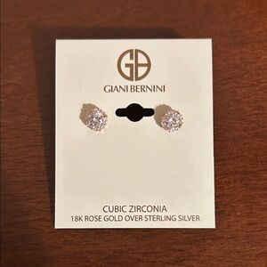 Giani Bernini Rose Gold Cubic Zirconia Stud Earrings